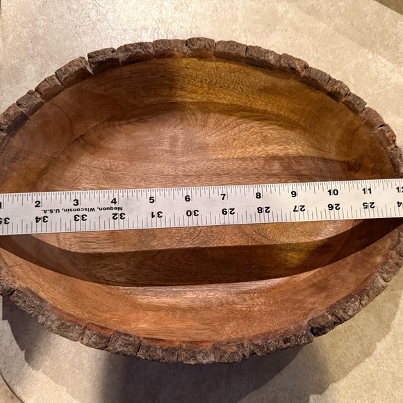 Rustic Wooden Serving Bowl - Picture 2 of 4